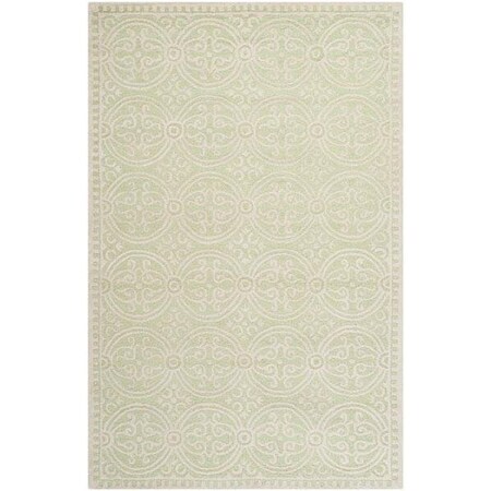 Safavieh Cambridge Hand Tufted Small Rectangle Rug- Light Green - Ivory- 3 x 5 ft. CAM123B-3